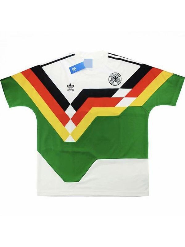 Germany away retro vintage soccer jersey match men's second sportswear football shirt green white 1990